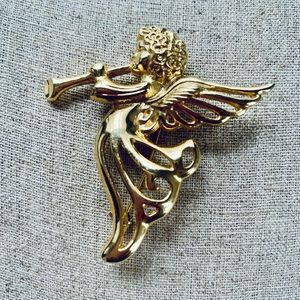 Vintage Trumpet Angel signed SFJ